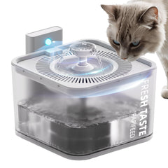 PAPIFEED Rechargeable Cat Water Fountain - Pet Water Fountain Battery Operated106oz/3L Automatic Cat Water Dispenser Wireless Drinking Fountain for Cats Indoor with Motion Sensor